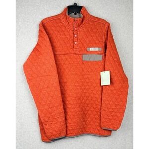 NWT Magellan Outdoors Campfire Quilted Henley Pullover Red Ochre Size S